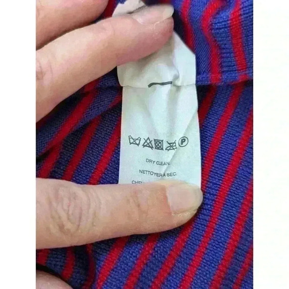 J. Crew Merino Wool Blue & Red Striped Tippi Turtleneck Sweater Size Sma… - Picture 10 of 11